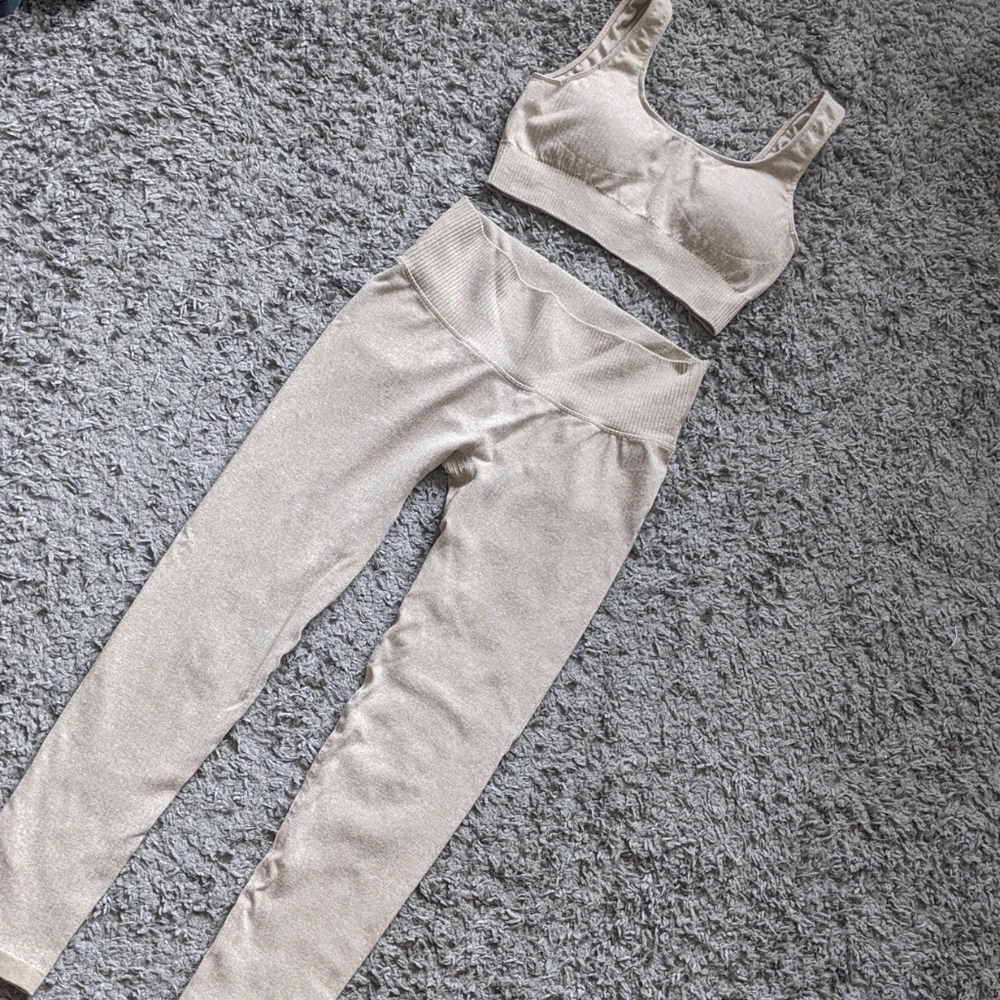 Ribbed Leggings and Sports Bra Set